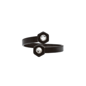 Edelstahlring HEXAGONAL Mini Black